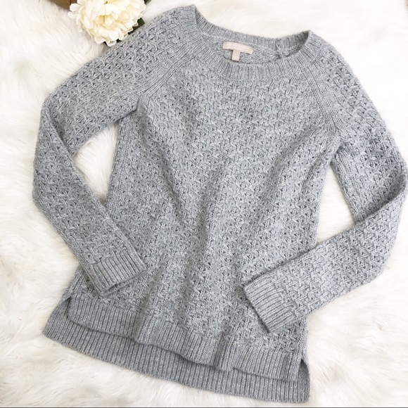 Banana Republic Sweaters - Banana Republic Star Stitch Wool Sweater Gray Sz S